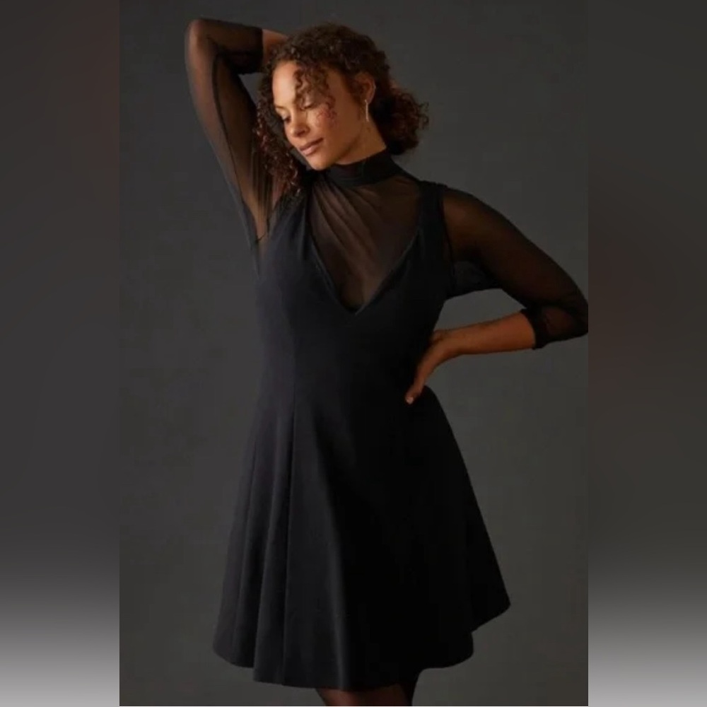 Anthropologie Layered Sheer Mini Dress Size XXS NWoT